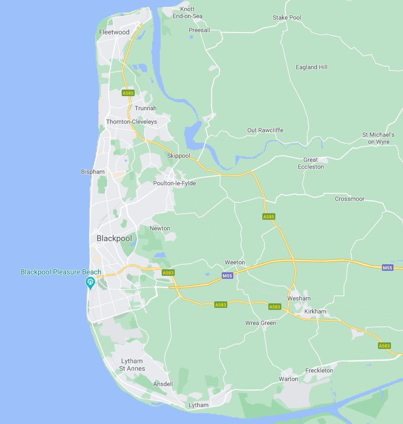 Map of Fylde Coast